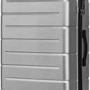 KYME Large Suitcases with Wheels Hardshell 28 Inch Luggage TSA Approved Big Checked Luggage Durable Travel Rolling Suitcase Women Men Silver Grey