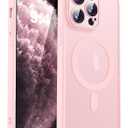 Compatible with iPhone 11 Pro Case with Built-in Camera Lens Protectors Translucent Magnetic 11 Pro Phone Case 5.8" [Compatible with Mag-Safe][Great Grip Feeling], Pink