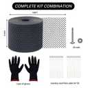 Gutter Guard 6 inchx100 Feet Roll with Fixed Cable and Self-Tapping Screws,Leaf Filter Gutter Protection Roll Aluminum Gutter Guards Mesh for Leaves, Twigs, Branches Black