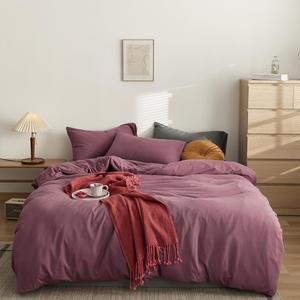 CLOTHKNOW Pale Mauve Comforter Set Full Size Dusty Purple Bedding Comforter Sets Soft Women Girls Comforter with 2 x Pillow Cases
