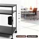 Heavy Duty 3-Tier Printer Stand with Locking Wheels, 23.6"x18.9" *31.5" Large Printer Table Shelf, Holds 100 lbs per Shelf - Fits Most 60" Desks, Perfect for Office, Home, Laser Printer or Mini Fridge