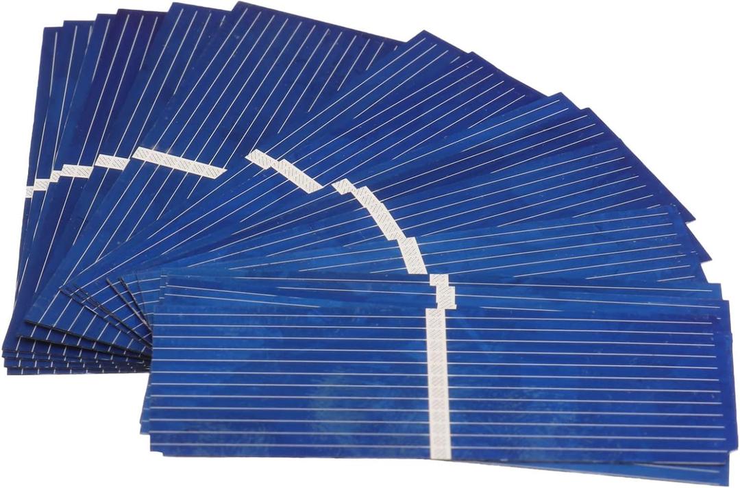 Operitacx 100pcs Micro Solar Panels Cells, 0.5V 320mA Solar Cell Panel Module, DIY Polysilicon Solar Epoxy Cell, Electric Photovoltaic Cells Charger (52X19 mm/ 2.04X0.75 inch) Operitacx 100pcs Micro Solar Panels Cells, 0.5V 320mA Solar Cell Panel Module, DIY Polysilicon Solar Epoxy Cell, Electric Photovoltaic Cells Charger (52X19 mm/ 2.04X0.75 inch)