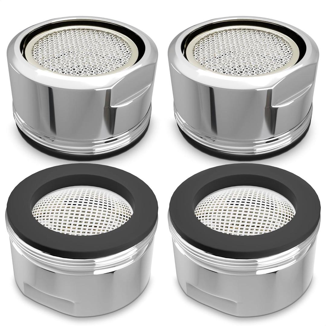 4Pcs Bathroom Faucet Aerator Replacement Set 15/16" 24mm, 2.2 GPM - Leak-Proof & Water-Saving Faucet Aerators, Rust-Resistant Bathroom Sink Aerator Replacement - Kitchen Sink Aerators, Male Connector