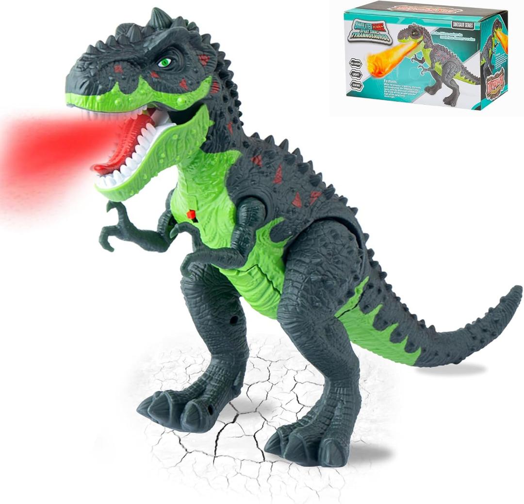 Unimoly Electric Walking T-Rex Dinosaur Toys for Kids 3-5, Realistic Roars & Flame Light Dinosaur Gifts for Boys Girls Toddlers Ages 3 4 5 6 7