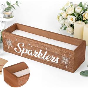 Wedding Sparklers Holder Wedding Sparkler Box for Anniversary Bridal Shower Party Supplies, Excluded Sparklers, 13 x 3.5 x 3.5 Inches