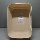 Extra Large Cat Litter Box for Big Cats - High Sides & Low Enter Design, 23.43x16.73x8.46 Inches Spacious Anti-Spill Pet ToiletBeige