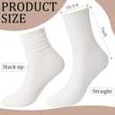 6 Pairs Womens Ruffle Slouch Socks Thin Mesh Breathable Casual Lace Cotton Crew Socks Cute Ankle Stockings for Women (White)