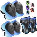 Wemfg Kids Protective Gear Set Knee Pads for Kids 9-10Years Toddler Knee and Elbow Pads with Wrist Guards 3 in 1 for Skating Cycling Bike Rollerblading Scooter