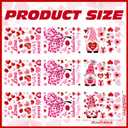 9 Sheets Valentines Day Decorations Heart Window Clings Decor Large Red Pink Gnomes Heart Tree Window Stickers Double Sided Decals for Valentines Office Wedding Anniversary Party Decorations
