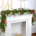 Christmas Garlands 9FT Norfolk Pine Garland 2PCS Realistic Artificial Faux Greenery Garland for Mantle Holiday Indoor Outdoor Fireplace Window Stairs Winter Christmas Decorations