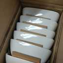 vancasso Soho Dinnerware Sets 24 Pieces, White Stoneware Square Place Setting, Dinner Plate, Dessert Plate, Cups and Plates Sets for Kitchen, Dish Set for 6, White