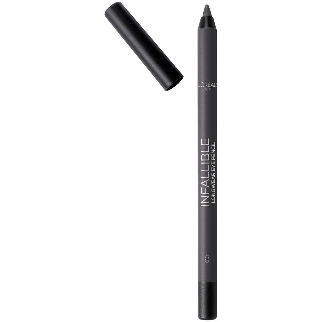 L'Oreal Paris Makeup Infallible Pro-Last Pencil Eyeliner, Waterproof and Smudge-Resistant, Glides on Easily to Create any Look, Grey, 0.042 oz. (1 Count (0.042 Ounce each))