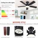 Mpayel Ceiling Fans with Lights and Remote, 46 Inch Flush Mount Low Profile Ceiling Fan with Light, Black Ceiling Fan for Bedroom Living Room, Quiet DC Motor, Reversible, Dimmable LED, Black