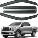 4 PCS CHYKORLA Window Visor Rain Guards Fit for 2022 2023 Nissan Frontier Crew Cab, Tape-on Side Wind Window Deflectors, Outside Mount Smoke Tinted Vent Visors Shade Shield