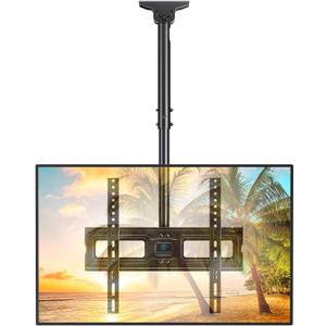 PERLESMITH Ceiling TV Mount for 26-65 inch Flat Screen Displays, Max VESA 400x400mm, Hanging Adjustable Ceiling TV Bracket Fits Most LCD LED OLED 4K TVs, Pole Ceiling Mount Holds up to 110lbs, PSCM2