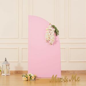 Light Pink Half Moon Arch Covers Wedding Arch Backdrop Cover for Weddings Birthday Parties Baby Showers Events 5ft Pink Half Arch Fabric Cover Set