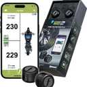 FOBO Bike 2 TPMS (Black) - Wireless Tire Pressure Monitoring System with Bluetooth 5.0 | Real-Time Tire Pressure Sensor | Easy DIY Installation for Motorcycle | Compatible with iOS & Android