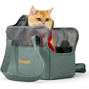 Cat Carrier, Soft Sided Breathable Mesh, Small Cats Pet Carrier up to 8 Lbs, Travel Carrier and Airline Approved Soft cat Carrier, 14.6in*10.6in*6.3in