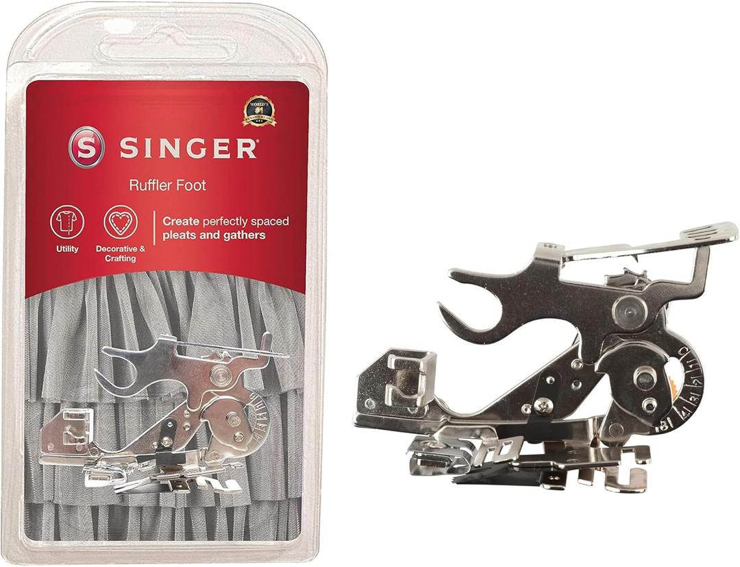 Singer 2500270 Sewing Machine Ruffler Attachment Presser Foot for Low-Shank Sewing Machines, Silver