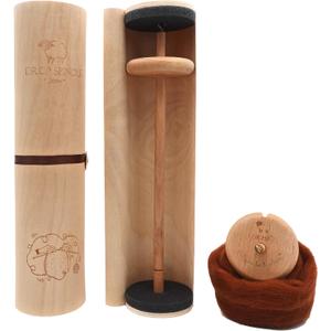 DICHA 3 Inch Drop Spindle Kit- High Low Whorl Wooden Spindles with Tutorial -Weaving Spinning Wheels for Beginners-All in A Gift Box-Perfect Spinner Gifts-Durable,Easy to Use