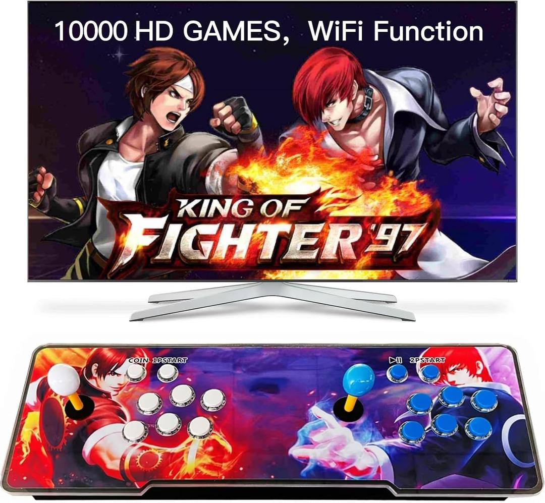 FVBADE[10000 in 1] 18S Pro Pandora Box Arcade Game Console WiFi Function to Add More Games Compatible PC & Projector & TV ,3D Games 4 Players Category Favorite List Save/Search/Hide/Pause, Whole