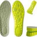 Height Increase Insoles for Men - 4D Cloud Technology Memory Foam Inserts, Super Soft Elevator Insoles with Shock Absorption, Trim to Fit for Men and Women (Men: 6-8/Women: 6-10,Lift 3.5CM) (Grey Green)