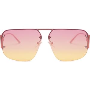 SOJOS Trendy Aviator Sunglasses Mens Womens Retro Metal Rimless Frame Shades Lentes De Sol Para Mujer (Pink)