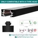 H Track Lighting Rails Kit - iCreating 65.6ft Black Track Lighting Tracks 3 Wire with Floating Canopy Connector, L, I and T Connectors for Single Circuit H Type LED Tracks Lights Heads Fixtures