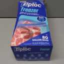 Ziploc Gallon Food Storage Freezer Bags, Stay Open Design, Easy to Fill, 80 count