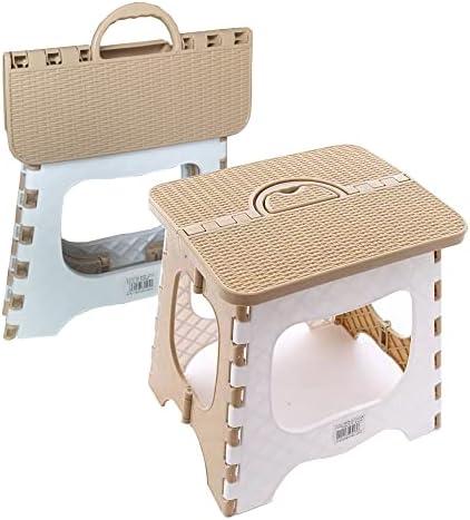 QSYW Folding Step Stool Anti Slip Compact Plastic Foldable Step Stool Holds Up to 300 lbs,12 inches, 30cm，(Coffee) 1PCS