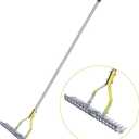 BARAYSTUS Thatch Rake Dethatcher - 15-Inch Wide Lawn Rake for Dead Grass Removal, Stainless Steel Adjustable Handle Garden Rake for Soil Loosening, Aeration & Thatching, 58.5-Inch Length