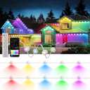 Permanent Outdoor Lights, 100ft RGB & 60pcs LED Lights, 79 Scene Modes with Timer for Smart Outdoor Decorations, IP67 Waterproof Works with Alexa and Google