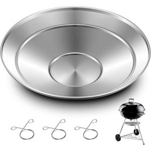 MorningRo 1 Pcs 13-1/2" Diameter Ash Catcher Pan Ash Pan for Charcoal Grill Compatible with Weber for Grill Replacement Parts
