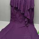 MISSMAY Women's Elegant Floral Lace Ruffle Split Cocktail Party Long Dress Size XXL, Purple 