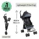 Ingenuity 3D Mini Convenience Stroller Lightweight Stroller with Compact Fold, Multi-Position Recline, Canopy with Pop Out Sun Visor Umbrella Stroller for Travel and More, Slate Grey
