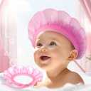 kair Baby Kids Shower Cap Soft Adjustable Silicone Toddler Bath Visor Children Hair Washing Hat Keep Kids Shield Water Out of Eyes & Ears (Pink, Head Size 12.5"-19" Less Than 24 Months)