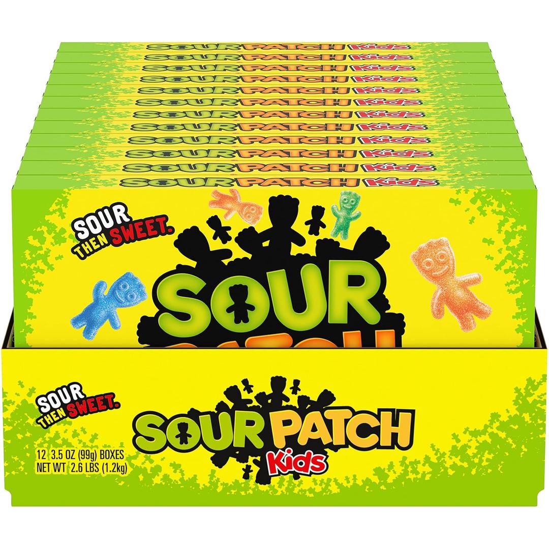 SOUR PATCH KIDS Soft & Chewy Candy, Bulk Candy, 12 - 3.5 oz Boxes
