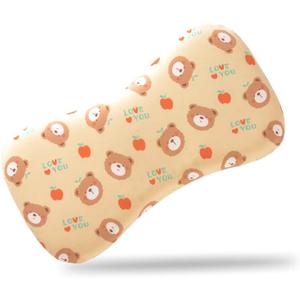 Soft Toddler Pillow with Two Pillow Inserts - Breathable Small Pillow (20" x 11.2") with Removable Cover, Ideal for Travel & Nursery, Cuddly Bear Design for Ages 2-4 (19.5"x10.5" 2-4 years old)