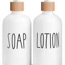 MOMEEMO White Soap Dispenser Bathroom Set, Soap and Lotion Dispenser Set Suitable for Bathroom Accessories Decor. (White)