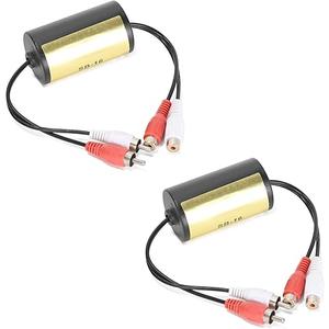 2pcs Audio Noise Reduction Filters RCA Dual Channel Male to Female for Car Audio and Home Audio System