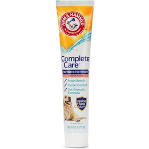 Arm & Hammer Complete Care Enzymatic Dog Toothpaste with Baking Soda and Calcium, Fluoride-Free Chicken Flavor for Plaque, Tartar, and Fresh Breath, 6.2 Oz Value Size