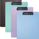 4-Pack Plastic Clipboards, Assorted Colors Clipoard with Low Profile Clip, Clip Boards for Students, Teachers, Doctors, Nurses, 12.3 x 8.8 Inch
