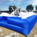 OZIS 10FT Ball Pit Inflatable Foam Pit with Built-in Blower, Portable Foam Party Pit for Indoor/Outdoor Activities Easy to Setup (Blue)