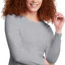 Hanes Women's Originals Long Sleeve Cotton T-Shirt, Lightweight Crewneck Tee, Modern Fit (X-Large)