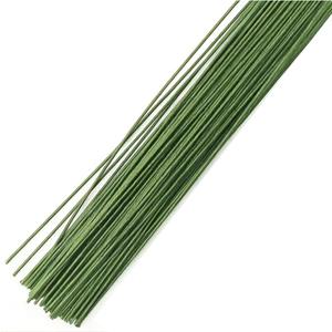 Floral Wire Stems 200pcs 15.7 Inch Artificial Flower Stems, Dark Green Flower Wire, Fake Flower Sticks for Paper Flower, Bouquets, Wreaths and DIY Projects (Dark Green（0.03inch，200PCS）)