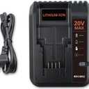 PCC692L 20V Li-ion Charger Replacement for Porter Cable PCC685L PCC680L and Compatible with Black and Decker Lithium Battery Charger LCS1620 and Battery LBX4020 LBXR20