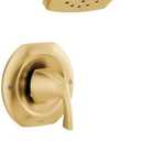 Moen Lindor 1-handle Square Bathtub & Shower Faucet with Valve, Brushed Gold