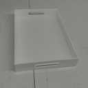 Acrylic Tray with Embedded Handle, 10x15 Inch, White