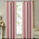 Turquoize Baby Pink Blackout Curtains for Girls Bedroom 108 Inch Window Treatment Curtains Energy Saving Thermal Insulated Grommet Curtains/Drapes for Living Room, 2 Panels, 52" W x 108" L, Baby Pink