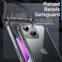 JETech Crossbody Case for iPhone 14 6.1-Inch with Adjustable Lanyard Strap, Clear Transparent Anti-Yellowing Shockproof Protective Phone Cover with Neck Cord (Midnight)